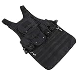 DAUERHAFT Potable Lightweight Catering Chef Kochschürze Kochschürze Schwarz Multifunktionales Camping im Freien, zum Kochen im Freien, für die Küche zu H