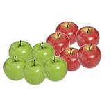 SODIAL (R) 10 Stueck Dekorative Kuenstliche Apfel Kunststoff Obst Imitation Wohnkultur - Rot & G