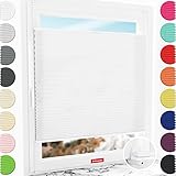 Schuette® Plissee ohne Bohren ● Premium Kollektion: White Day (Weiß) ● 110x120cm (Breite x Höhe) ● Suprafix Faltrollo Klemmfix Zum Anschrauben Rollo ● 60 Sekunden Montage inkl. V