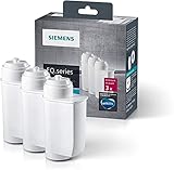 Siemens BRITA Intenza Wasserfilter TZ70033, 3 Stück, verringert den Kalkgehalt des Wassers, reduziert geschmacksstörende Stoffe, für Kaffeevollautomaten der EQ. Serie und Einbauvollautomaten, weiß