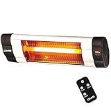 DMS® Infrarotstrahler | 2500 Watt | Heizstrahler | Terrassenstrahler | Wärmestrahler | Innen- und Außenbereich | Fernbedienung | Timer | Wandhalterung | Heizkörper | 3 H