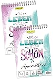 Online Aquarellblock ideal geeignet fürs Watercoloring, Malen, Skizzieren, Zeichnen oder Brush Lettering I mit Spiralbindung I Doppelpack je 20 DIN A5 Aquarellpapiere I raue Oberfläche I 200g/