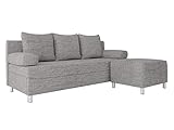 Mirjan24 Schlafsofa Dover, Sofa mit Bettkasten und Schlaffunktion, Bettsofa, Farbauswahl, Schlafcouch mit Chromfüße, Couch vom Hersteller, Couchgarnitur (Schlafsofa mit Polsterhocker, Lawa 05)