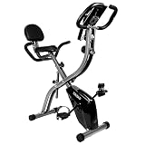 TOLEAD X-Bike, Fitnessfahrrad, Heimtrainer, magnetisches Aufrecht-Liegerad mit Armwiderstandsbändern, Herzmonitor und verstellbarem Sitz, perfekt für Heimtraining, Grau, Indoor, Fitnessraum. (Grau)