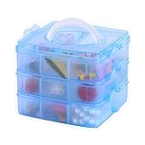 3-Stöckige Aufbewahrungsbox,Aufbewahrungsbox Sortierbox,Aufbewahrungsbox mit Tragegriff,Sortierboxen für Kleinteile,Transparent Sortier Aufbewahrungsbox,Stapelbar Sortierkasten,sortierbox groß