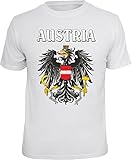 Trendagentur KEPPLINGER Mega Cooles T-Shirt mit Aufdruck: Austria - Ideales Andenken, Mitbringsel und Geschenk (Weiss, L)