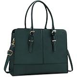 Lubardy Handtasche Damen Wasserdicht Shopper Groß 15.6 Zoll Laptop Stilvolle Frauen Elegant Leder Tasche für Büro Arbeit Business Schule Grü