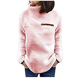 GFGHH Damen Hoodie Kapuzenpullover Langarm Sweatshirt Pullover Hochkragen Sweatjacke Kapuzen Pullis Große Größen Rollkragenpullover Basic Weich Feinstrick Elegant Strickpulli Sweater für Herbst W
