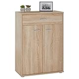 CARO-Möbel Kommode Sideboard Schrank Tommy in Sonoma Eiche, Anrichte Highboard mit Schublade und 2 Tü