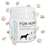 Vicupets Zink Plus | Zink für Hunde | Vitamine für Hunde | Vitamintabeletten fürs Immunsystem gegen Haarausfall Hund, trockene Haut und Juckreiz | 100% Natürlich | 120 Stück | Made in Germany