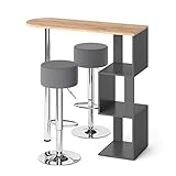 Vicco Bartisch Vincent Goldkraft-Anthrazit Bartresen Stehtisch Tresentisch Bistrotisch Bar inkl. Barhock