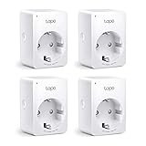 TP-Link Tapo Smart WLAN Steckdose,Alexa Steckdose 4er Pack, Smart Home WiFi Steckdose, Alexa Zubehör,funktioniert mit Alexa,Google Home,Tapo App, Sprachsteuerung, Fernzugriff,Kein Hub notwendig, M