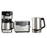 Senya Programmierbare elektrische Kaffeemaschine + Toaster mit 2 großen Slots + Wasserkocher aus Edelstahl Frühstück