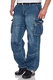 Jet Lag Herren Cargo Jeans Safety A Light Navy Relaxed Fit, Größe:L/30