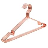 SONGMICS 10 x Kleiderbügel aus Metall RoséGold stilvoll verchromt, rostbeständig, platzsparend, 42 cm lang CRI44R-10, 10er S