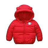 PZHHZPING Mantel Baby Kinder Mädchen Jungen Daunenjacke mit Ohr Kapuze Daunenmantel Funkeln Winterjacke Outwear Steppjacke Warme Oberbekleidung Übergangsjacke 1-6 J