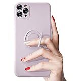 Emlivi iPhone 12 Pro Max Silikon Hülle Handyhülle mit einem Ring, Ultra Dünne Flüssig Silikon Stoßfest Schutzhülle Schutz Kompatibel mit Apple iPhone 12 Pro Max(6,7 Zoll) Case Cover - Kamelie R