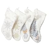 Weihnachtsstrümpfe Set Mit 4 Dekoration Socken-Geschenk-Tasche Süßigkeiten-Beutel-Tasche, Weihnachtsstrumpf-Geschenk-T