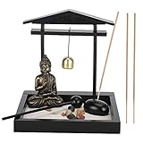 Boquite Sandkasten Dekoration - Zen-Stil Buddha Sandkasten Dekoration Innovative Home Wohnzimmer Ornament Harz Handwerk für Garten Terrasse Home Dekoration(A)