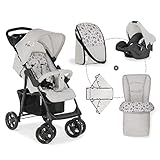 Hauck Shopper Shop N Drive Set Kinderwagen bis 25 kg + Autositz Gruppe 0 ab Geburt, Kofferraumabdeckung, Wickeltasche, Becherhalter, großer Korb, Liegefunktion, klein faltbar - Pooh beig