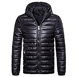 Zhiyao Herren Casual Winter Jacket Hoody Warm Men Zipper Hooded Coat Ultra-leichte Daunenjacke Warme Outdoorjacke Mit Kapuze Wasserabweisend W