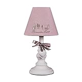 Tischlampe ROMANTIC HOME rosa weiß im Landhausstil mit Schleife und Herz E14