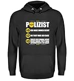 EBENBLATT Polizist Polizei Regeln Spruch Police Man Cops Kostüm Bekleidung Geschenk Geschenkidee - Unisex Kapuzenpullover Hoodie -XL-Jet Schw