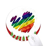Gemälde Herz LGBT Rainbow Round Rubber Maus Pad Weihnachtsdek