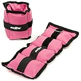 MAXXIVA® Gewichtsmanschetten Laufgewichte Set Pink 2 x 0,5kg Füllung Eisensand Joggen Workout Lauftraining Armgewicht Beingew