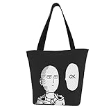 BINSNOW Anime One Punch Man Damen Canvas Handtasche Schultertasche Groß Shopper Schultertaschen Umhängetaschen Strandtasche für Schule Lässige täg