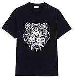 Kenzo Tiger Herren T-Shirts (L, Schwarz(Weiss/blau Tiger))