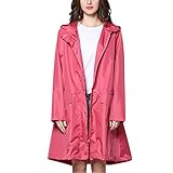 Regenjacke Damen Lang Wasserdicht Atmungsaktiv Leicht Jacke Windbreaker Faltbar Outdoorjacke Winddicht mit Kapuze Reg