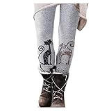 Kobilee Bedruckte Leggins Damen Sporthose Yogahose Fitness Elastische Allgleiches Joggen Leggings Streetwear Strumpfhose Trainingshose mit Stoffdruck