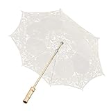 Hochzeitsschirm, West Style Braut Spitze Regenschirm Sonnenschirm Bankett Bühnenfotografie Prop Hochzeit Zubehör(Beige)