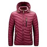 BGGYF Winter Dicke Warme wasserdichte Parkas Männer Herbst Mode Patchwork Mit Kapuze Mantel Männer Outwear Lässige Parkas Jacke Männer Outdoor Mäntel Jacke (Color : 13 Red, Size : M)