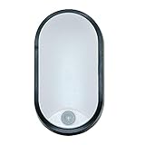 Luceco LED Eco Aussenleuchte oval, mit PIR Bewegungssensor, 10 W