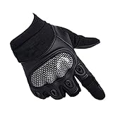 Kohlefaser Touchscreen Taktische Handschuhe Fingerlose Männer Streitkräfte Kampf Militärische Training verschleißfeste rutschfeste Handschuhe (Color : Ivory, Gloves Size : L)