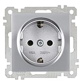 Unterputz Steckdose einfach · Silber / Silbern · Einbau Schalter Serie CANDEL