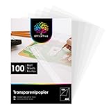 OfficeTree 100 Blatt Transparentpapier A4 Bedruckbar - Pergamentpapier A4 - Transparentes Druckerpapier ​auch als Pauspapier, Architektenpapier, Bastelpapier oder L