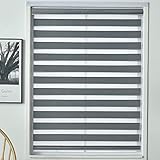 WOLONG Doppelrollo Fensterdecor Doppel-Rollo mit Aluminium-Kassette,Rollo für Fenster mit seitlichem Kettenzug Sonnenschutz Lichtdurchlassig jalousien,für Wohnzimmer Küche Büro Fenster,50x175