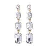 GRGFG Tropfen Ohrringe Für Frauen, Weiß Geometrie Zirkon Baumeln Ohrringe Hypoallergen Lightweight Drop Anhänger Schmuck Ohrringe Für Frauen Mädchen Party H