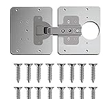 Hansuo Scharnier Reparaturplatte für Schranktüren Edelstahl Schrankscharnier Reparaturset Schrankscharnier mit Loch 16 Schrauben Scharnier Reparatur Klammern für Tür Schrank Möb