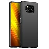 Amosry Kompatibel mit Xiaomi Poco X3 NFC Hülle Anti Fall Matte Hartschale Slim Fit Full Schutzhülle für Xiaomi Poco X3 NFC(Schwarz)