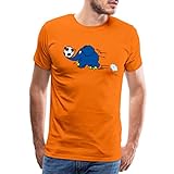 Spreadshirt Die Sendung Mit Der Maus Elefant Spielt Fußball Männer Premium T-Shirt, 3XL, Orang