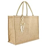 TANOSII Stroh-Strandtasche für Frauen, Jute-Handtasche, handgefertigt, gewebte Tragetasche, Traumfänger, Weiß, Einheitsgröß