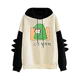 Damen Elegant Festlich Frauen Hoodie Langarm Pullover Tops Party Shirt Damen-Kapuzen-Sweatshirt Niedlicher Cartoon-Dinosaurier-Druck, Lässiger Kawaii Kapuzenpullover Casual T-Shirt Oberteile B