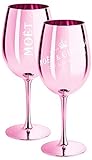 2 x Moet & Chandon Champagnerglas Rose (Limited Edition) Ibiza Imperial Glas Rosa Champagner-Glas Rosé Gläser + Untersetzer (2 Stück)
