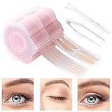 1200 Stück Schlupflid Tapes, Augenlid Stripes Unsichtbare Doppelte Schlupflider Tape Augenlid Lifting ohne OP, Wasserdicht Eyelid Klebeband Augenlid Aufkleber Band mit Gabelstangen Pinzette, Hautfarb