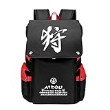 WANHONGYUE Spiel Monster Hunter MH Cosplay Unisex 15,6 Zoll Laptop Backpack Schultasche Rucksack für Reisen/College/Arbeit Rot / 1