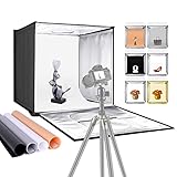 Neewer zweifarbig dimmbar 3000K-6500K Fotostudio Licht Box 20 Zoll Aufnahmelicht Zelt Faltbar Tragbar Professionelle Tischplatte Fotografie Beleuchtungsset 160 LED Leuchten 4 Farbe Hintergrü